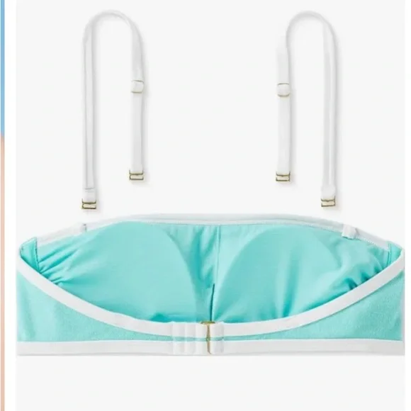 Kona Sol Teal and White Bikini Top - Picture 4 of 4